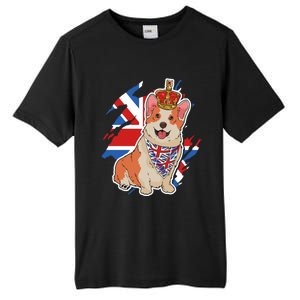 British Corgi Dog Crown Union Jack Queens Platinum Jubilee Great Gift Tall Fusion ChromaSoft Performance T-Shirt