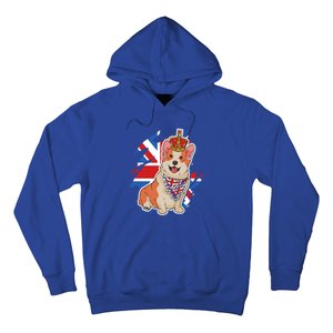 British Corgi Dog Crown Union Jack Queens Platinum Jubilee Great Gift Hoodie