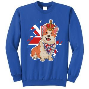 British Corgi Dog Crown Union Jack Queens Platinum Jubilee Great Gift Sweatshirt