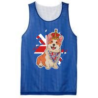 British Corgi Dog Crown Union Jack Queens Platinum Jubilee Great Gift Mesh Reversible Basketball Jersey Tank