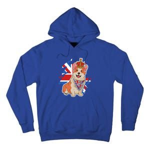 British Corgi Dog Crown Union Jack Queens Platinum Jubilee Great Gift Tall Hoodie