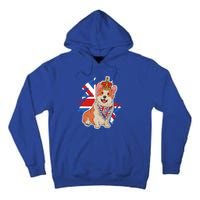 British Corgi Dog Crown Union Jack Queens Platinum Jubilee Great Gift Tall Hoodie