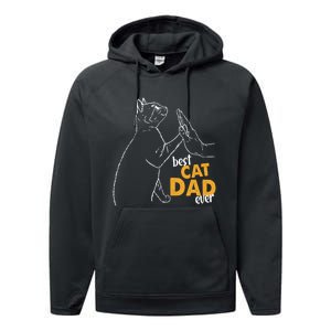 Best Cat Dad Ever Cat Daddy Father Cat Lovers Cat Dad Cute Gift Performance Fleece Hoodie