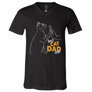 Best Cat Dad Ever Cat Daddy Father Cat Lovers Cat Dad Cute Gift V-Neck T-Shirt