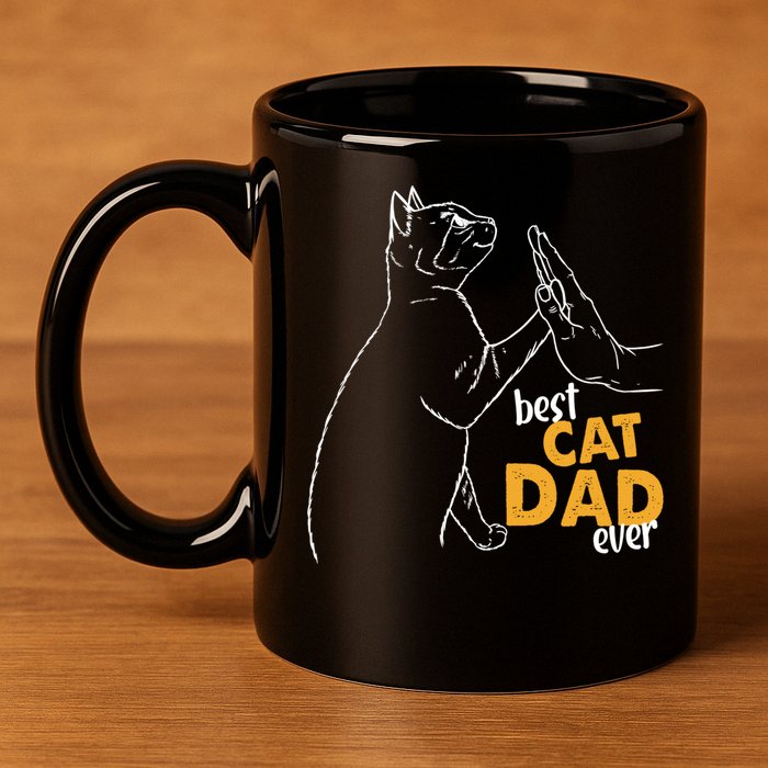 Best Cat Dad Ever Cat Daddy Father Cat Lovers Cat Dad Cute Gift 11oz C Handle Ceramic Mug