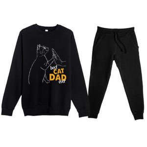 Best Cat Dad Ever Cat Daddy Father Cat Lovers Cat Dad Cute Gift Premium Crewneck Sweatsuit Set