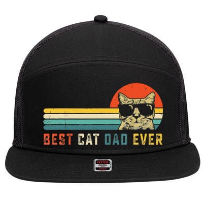 Best Cat Dad Ever FatherS Day Gift Cat Daddy 7 Panel Mesh Trucker Snapback Hat