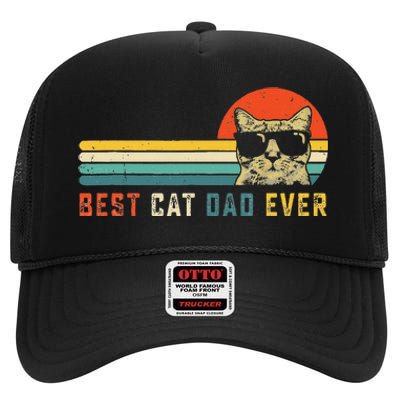 Best Cat Dad Ever FatherS Day Gift Cat Daddy High Crown Mesh Back Trucker Hat