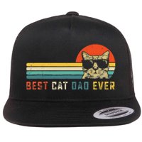 Best Cat Dad Ever FatherS Day Gift Cat Daddy Flat Bill Trucker Hat