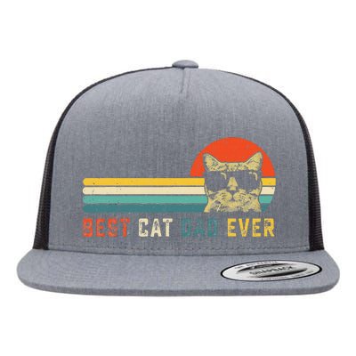 Best Cat Dad Ever FatherS Day Gift Cat Daddy Flat Bill Trucker Hat