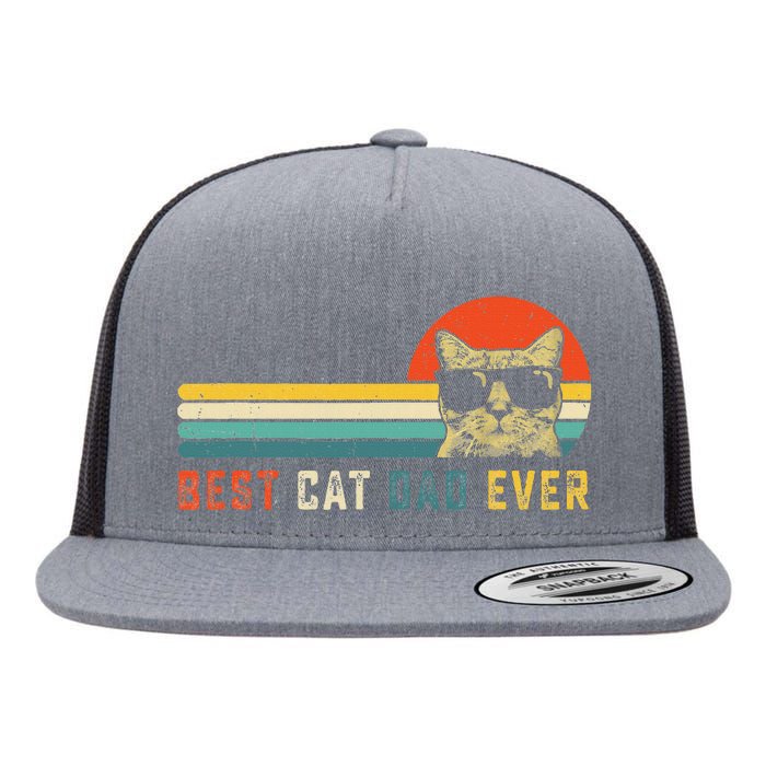 Best Cat Dad Ever FatherS Day Gift Cat Daddy Flat Bill Trucker Hat