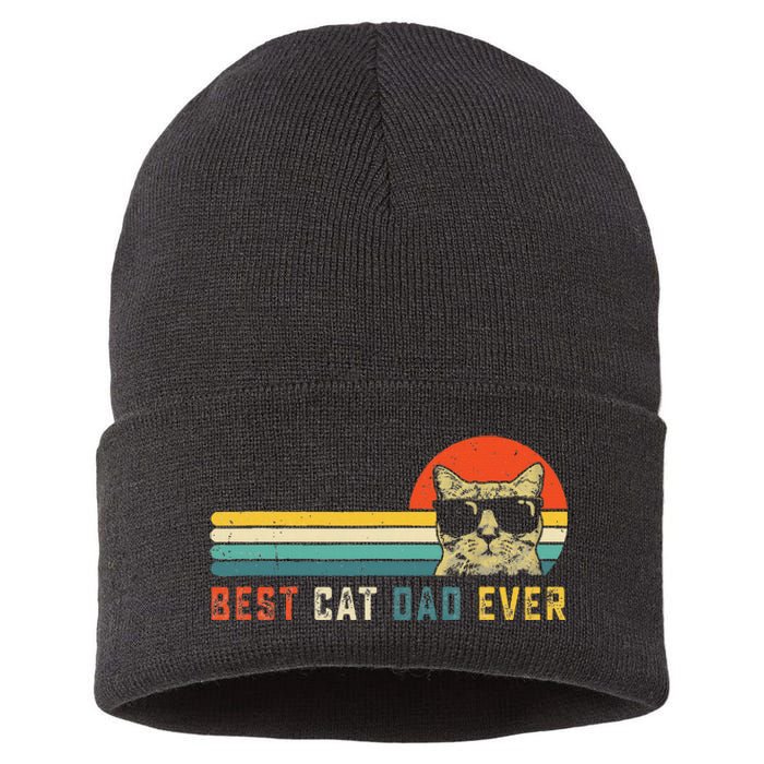 Best Cat Dad Ever FatherS Day Gift Cat Daddy Sustainable Knit Beanie