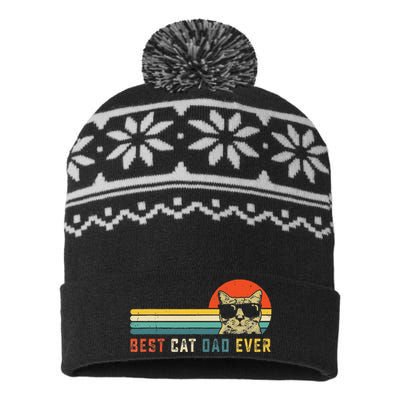 Best Cat Dad Ever FatherS Day Gift Cat Daddy USA-Made Snowflake Beanie