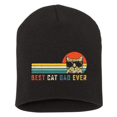 Best Cat Dad Ever FatherS Day Gift Cat Daddy Short Acrylic Beanie