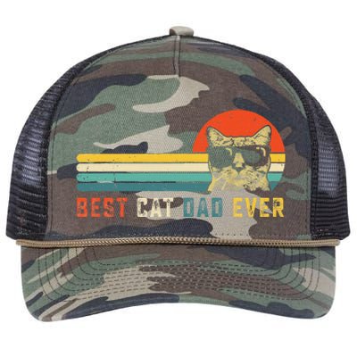 Best Cat Dad Ever FatherS Day Gift Cat Daddy Retro Rope Trucker Hat Cap