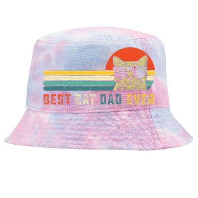 Best Cat Dad Ever FatherS Day Gift Cat Daddy Tie-Dyed Bucket Hat