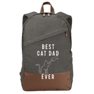 Best Cat Dad Ever Cat Daddy Paw Fist Bump Meow Cat Cotton Canvas Backpack