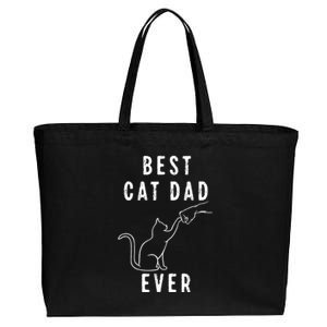 Best Cat Dad Ever Cat Daddy Paw Fist Bump Meow Cat Cotton Canvas Jumbo Tote