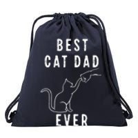 Best Cat Dad Ever Cat Daddy Paw Fist Bump Meow Cat Drawstring Bag