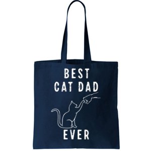 Best Cat Dad Ever Cat Daddy Paw Fist Bump Meow Cat Tote Bag