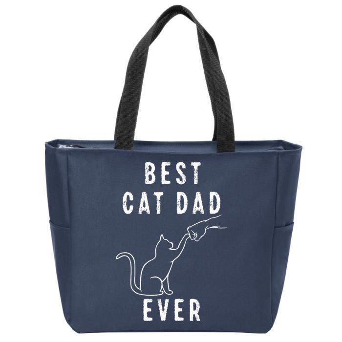 Best Cat Dad Ever Cat Daddy Paw Fist Bump Meow Cat Zip Tote Bag