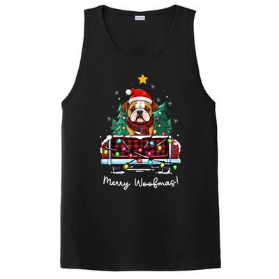 Bulldog Christmas Dog Truck Plaid Funny Xmas Tree Gift PosiCharge Competitor Tank