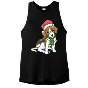 Beagle Christmas Decoration Gift Ladies PosiCharge Tri-Blend Wicking Tank