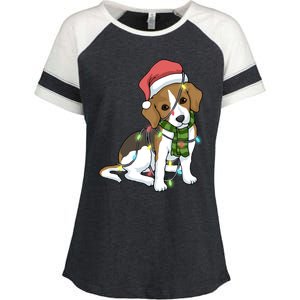 Beagle Christmas Decoration Gift Enza Ladies Jersey Colorblock Tee