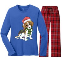 Beagle Christmas Decoration Gift Women's Long Sleeve Flannel Pajama Set 