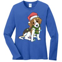 Beagle Christmas Decoration Gift Ladies Long Sleeve Shirt