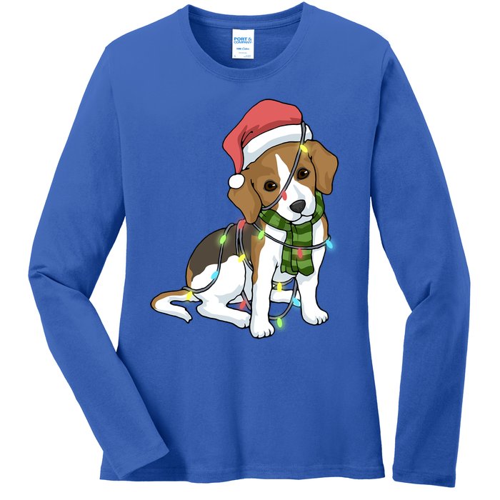 Beagle Christmas Decoration Gift Ladies Long Sleeve Shirt