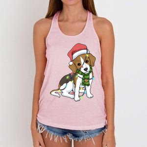 Beagle Christmas Decoration Gift Women's Knotted Racerback Tank