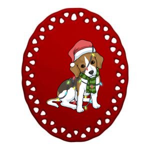 Beagle Christmas Decoration Gift Ceramic Oval Ornament