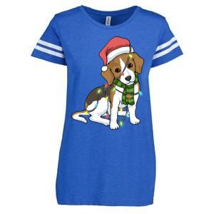 Beagle Christmas Decoration Gift Enza Ladies Jersey Football T-Shirt