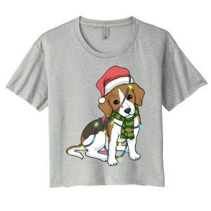 Beagle Christmas Decoration Gift Women's Crop Top Tee