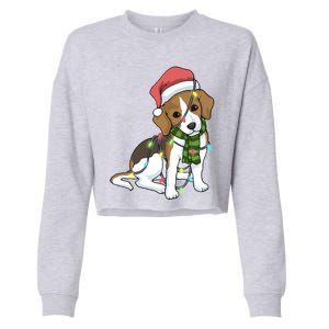 Beagle Christmas Decoration Gift Cropped Pullover Crew