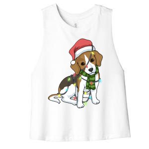 Beagle Christmas Decoration Gift Women's Racerback Cropped Tank