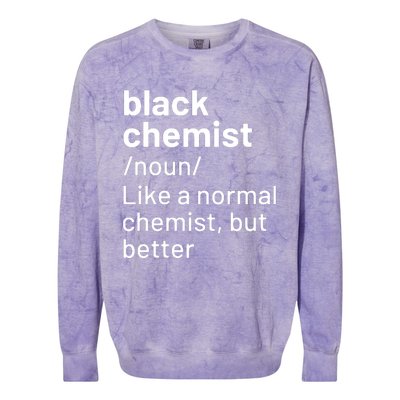 Black Chemist Definition Long Sleeve Colorblast Crewneck Sweatshirt