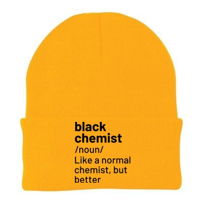 Black Chemist Definition Long Sleeve Knit Cap Winter Beanie