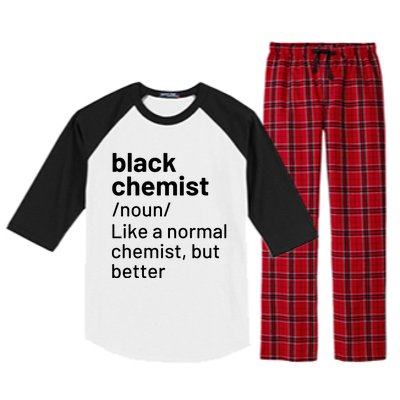 Black Chemist Definition Long Sleeve Raglan Sleeve Pajama Set