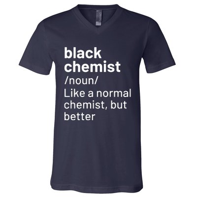 Black Chemist Definition Long Sleeve V-Neck T-Shirt