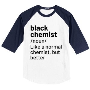 Black Chemist Definition Long Sleeve Baseball Sleeve Shirt