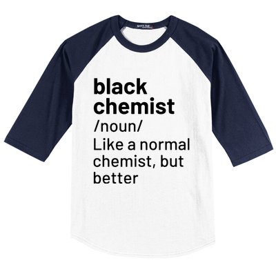 Black Chemist Definition Long Sleeve Baseball Sleeve Shirt