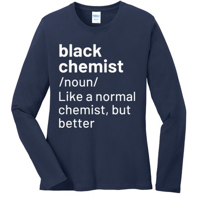 Black Chemist Definition Long Sleeve Ladies Long Sleeve Shirt