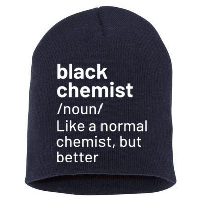 Black Chemist Definition Long Sleeve Short Acrylic Beanie