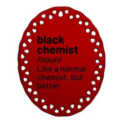 Black Chemist Definition Long Sleeve Ceramic Oval Ornament