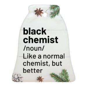 Black Chemist Definition Long Sleeve Ceramic Bell Ornament