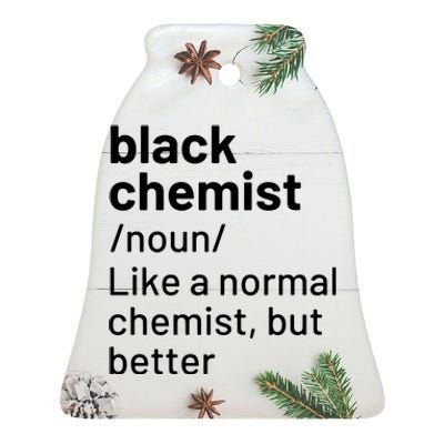 Black Chemist Definition Long Sleeve Ceramic Bell Ornament