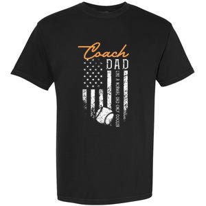 Baseball Coach Dad Like A Normal Dad Only Cooler USA Flag Garment-Dyed Heavyweight T-Shirt