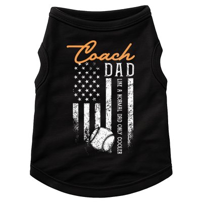 Baseball Coach Dad Like A Normal Dad Only Cooler USA Flag Doggie Tank